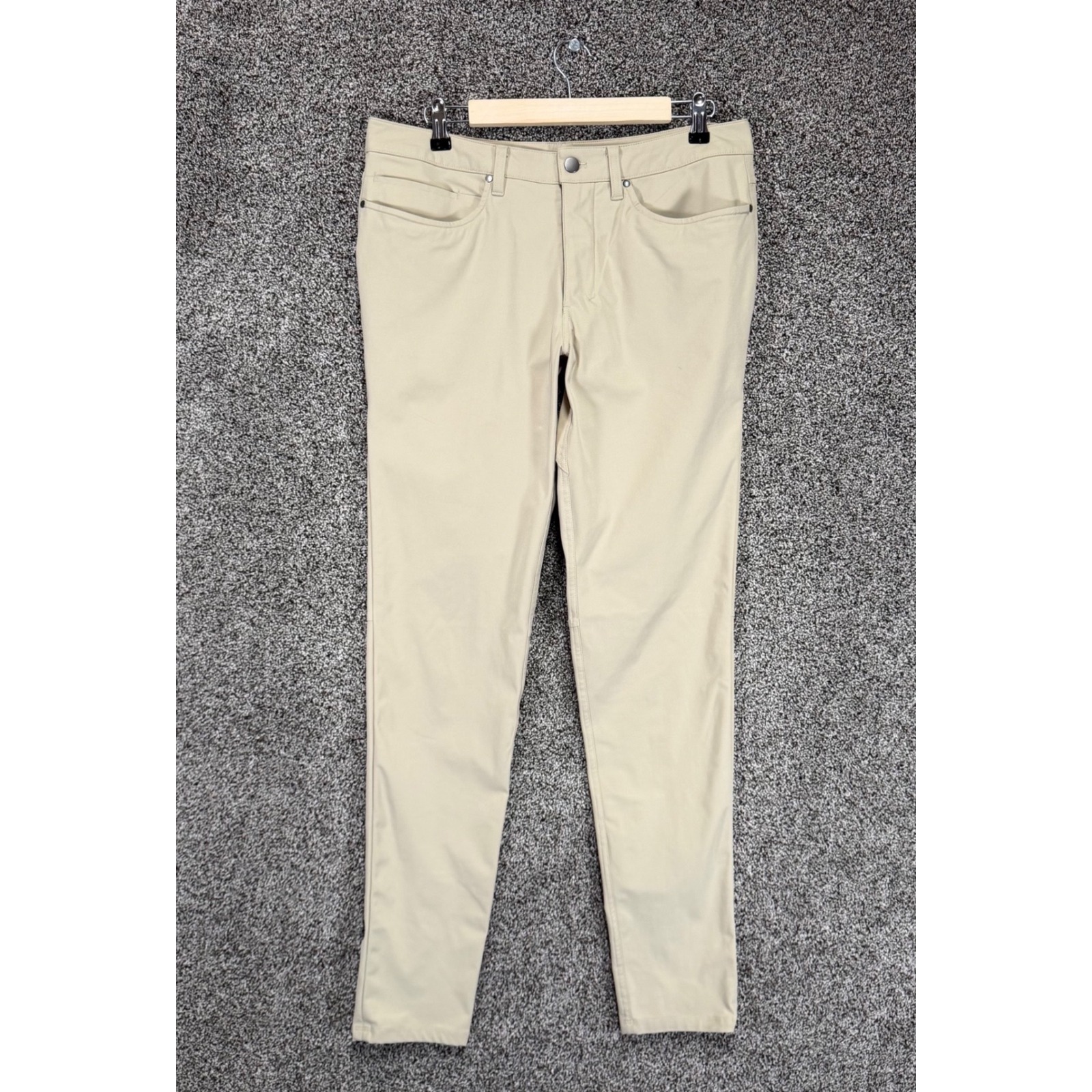 Lululemon Abc Skinny Pants Mens 32/34 Tan Slim Fit Performance Lm5ad6s - Flaw